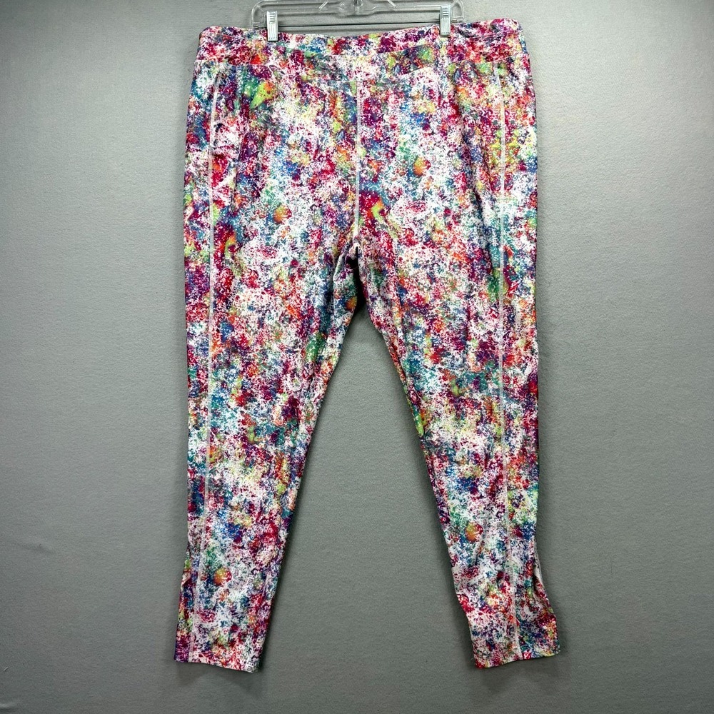 Fullbeauty Sport Leggings Womens 26x28 Multi Splatter Print Stretch Active‎ Yoga